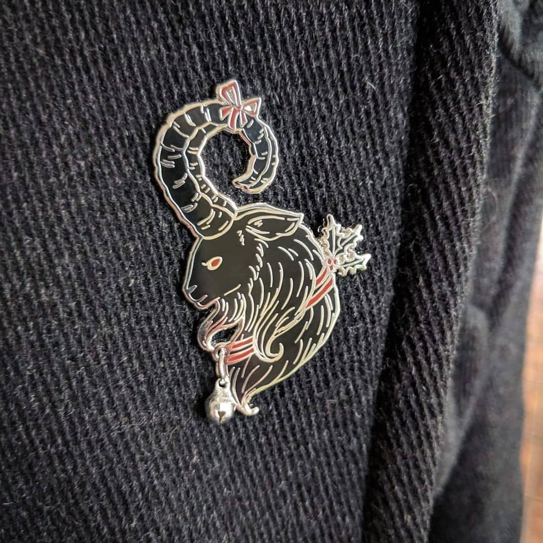 Krampus Julbock Enamel Pin - Black Magic Ritual Co.