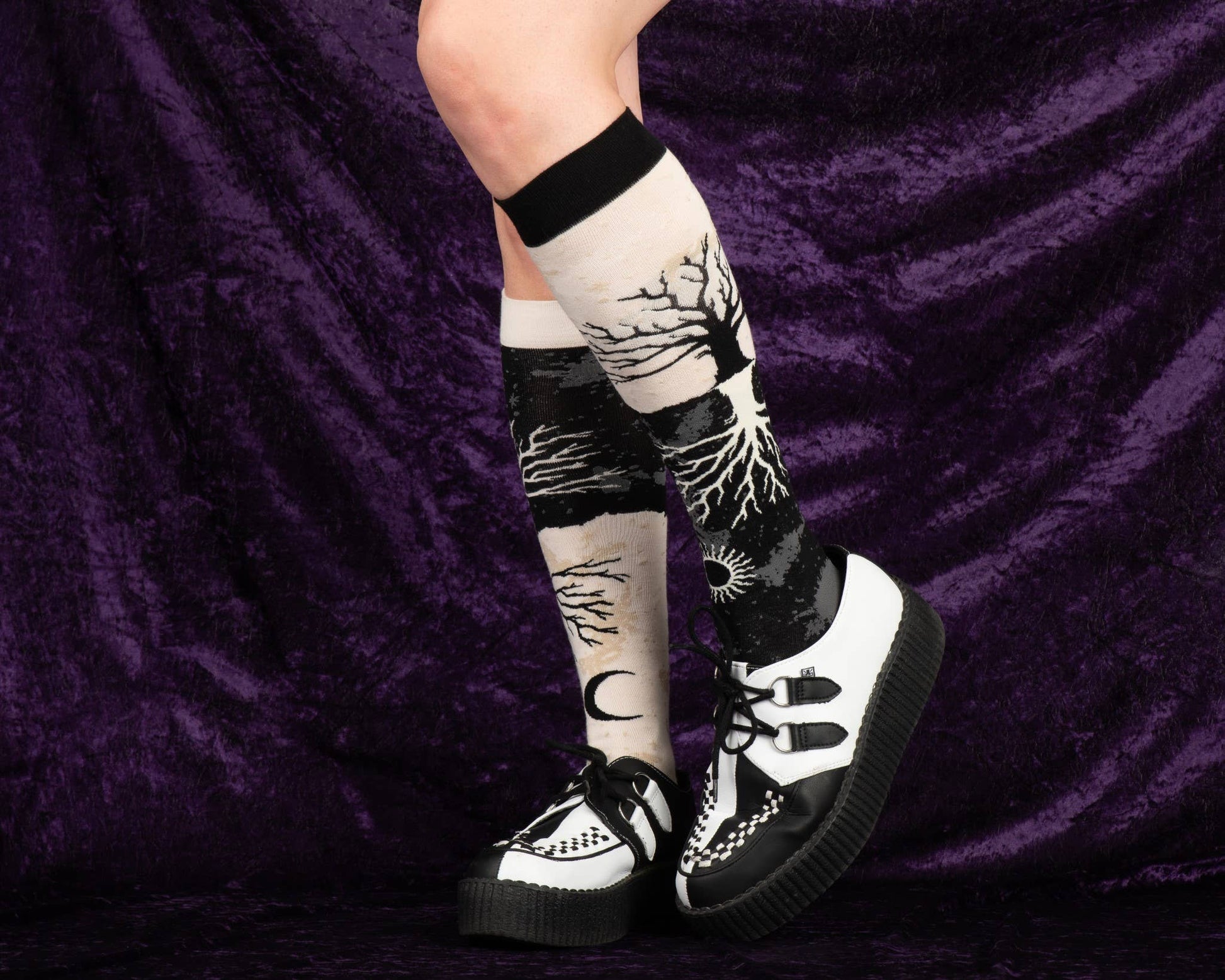 As Above So Below Tree Knee High Socks - Black Magic Ritual Co.