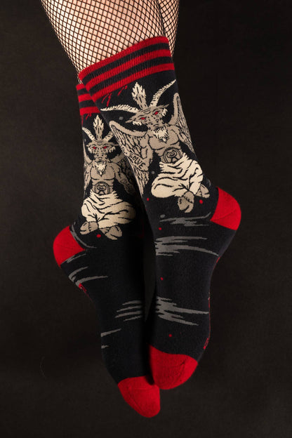 Evil AF Baphomet Socks - Black Magic Ritual Co.