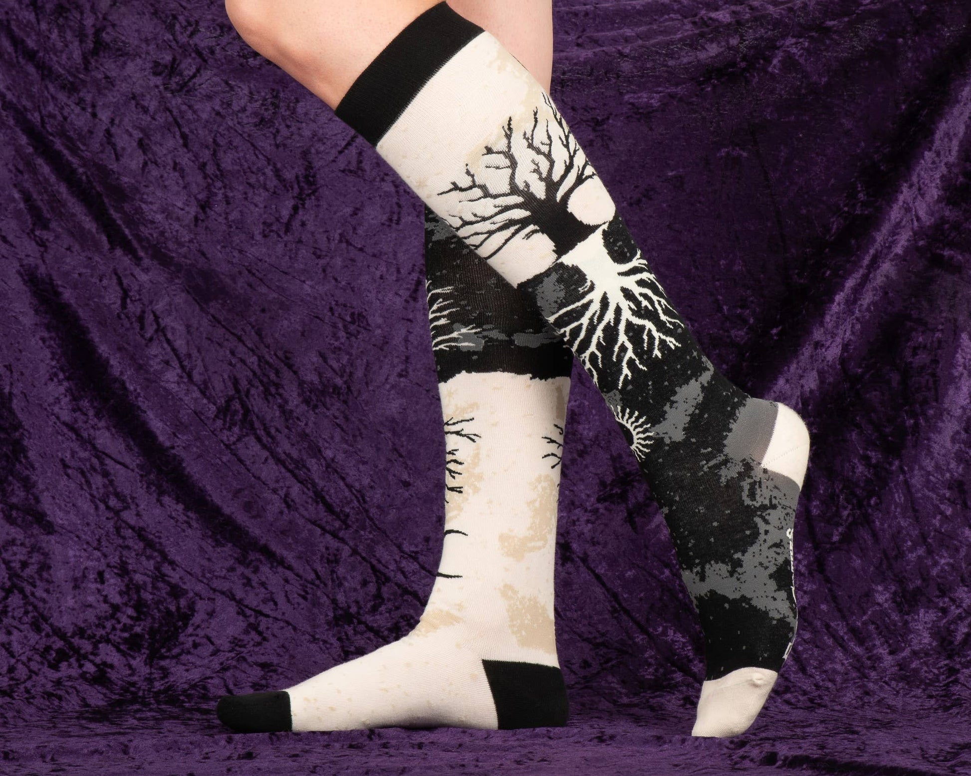 As Above So Below Tree Knee High Socks - Black Magic Ritual Co.