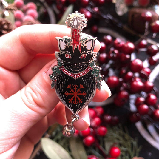 Yule Cat Enamel Pin - Black Magic Ritual Co.